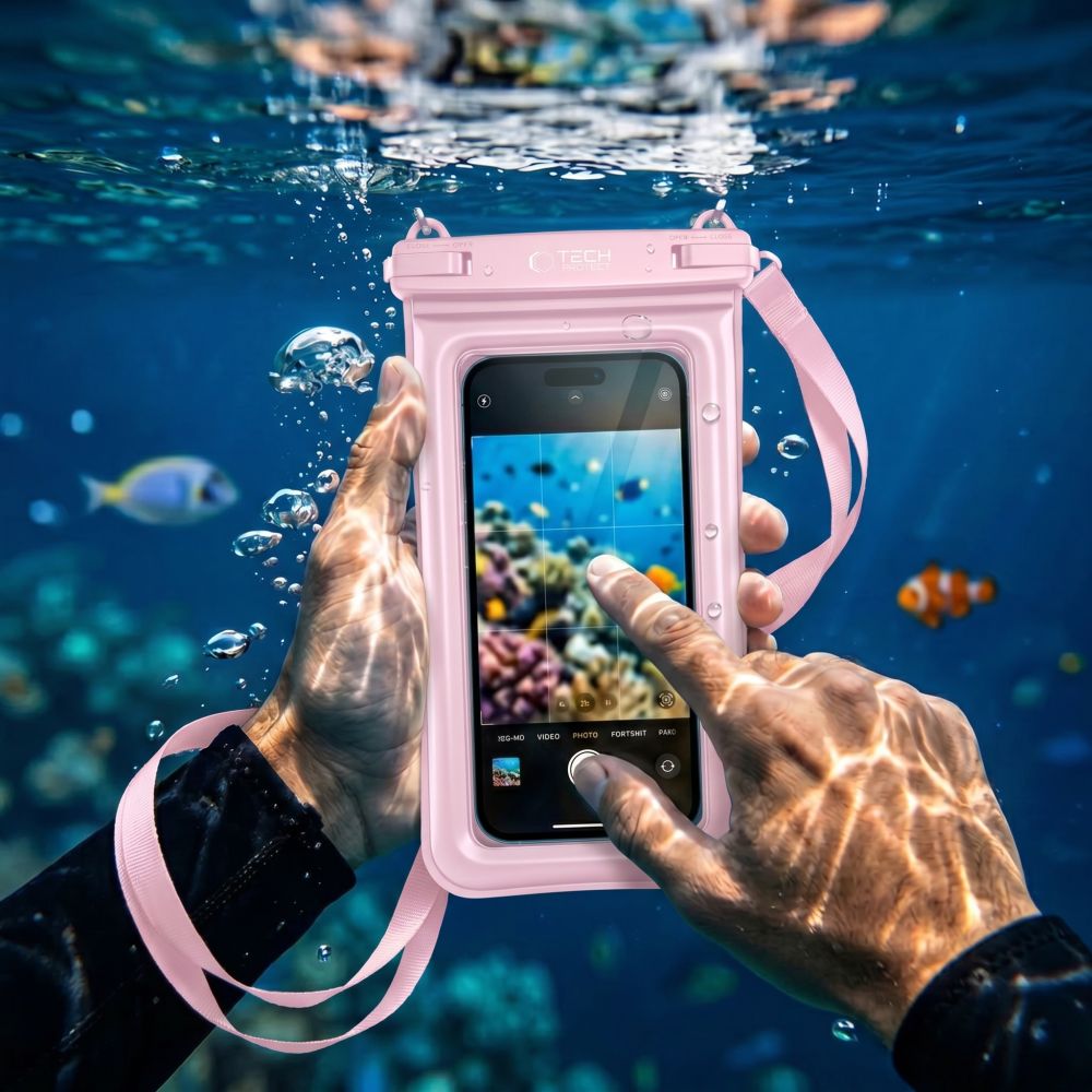 Tech-Protect UWC7 6,9" nepropusčias vandens dėklas – rožinė -- Cell phone cases and covers