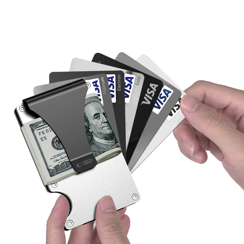 Tech-Protect Thorn RFID piniginė - Sidabrinė -- Uncategorized