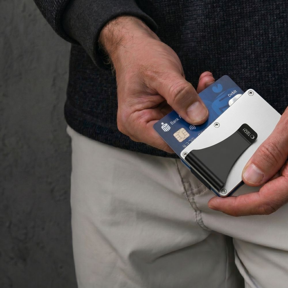 Tech-Protect Thorn RFID piniginė - Sidabrinė -- Uncategorized