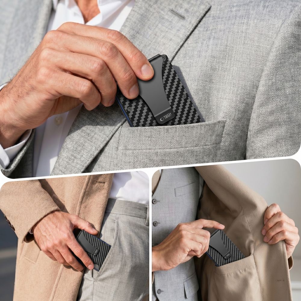 Tech-Protect Thorn RFID Anglies Piniginė - Juoda -- Uncategorized