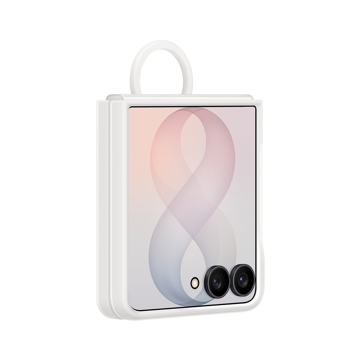Samsung Silicone Ring magnetinis dėklas Samsung Galaxy Z Flip 8 su MagSafe suderinama žiedu - Baltas -- Samsung Galaxy Z...