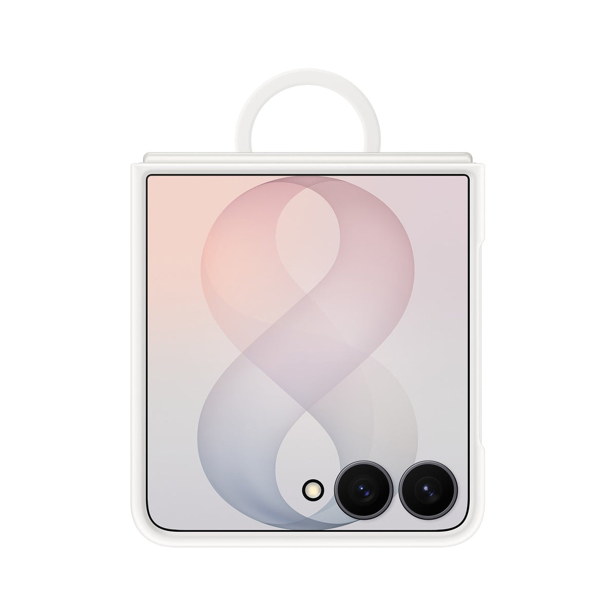 Samsung Silicone Ring magnetinis dėklas Samsung Galaxy Z Flip 8 su MagSafe suderinama žiedu - Baltas -- Samsung Galaxy Z...