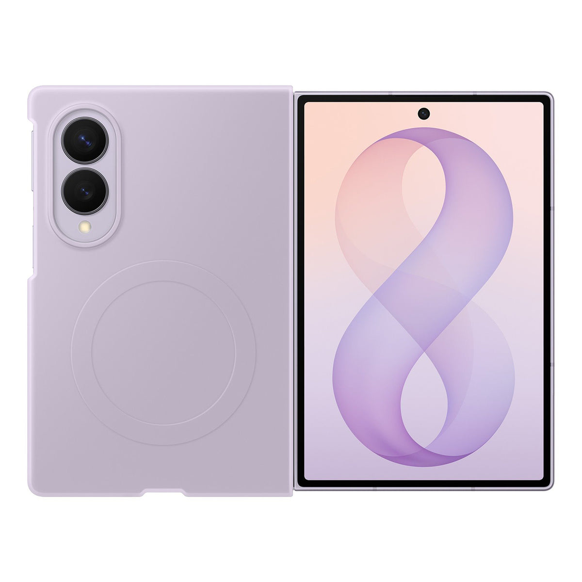Samsung silikoninis magnetinis dėklas Samsung Galaxy Z Fold 8 su MagSafe suderinamumu + 2 neblizgios plėvelės - violetinė...