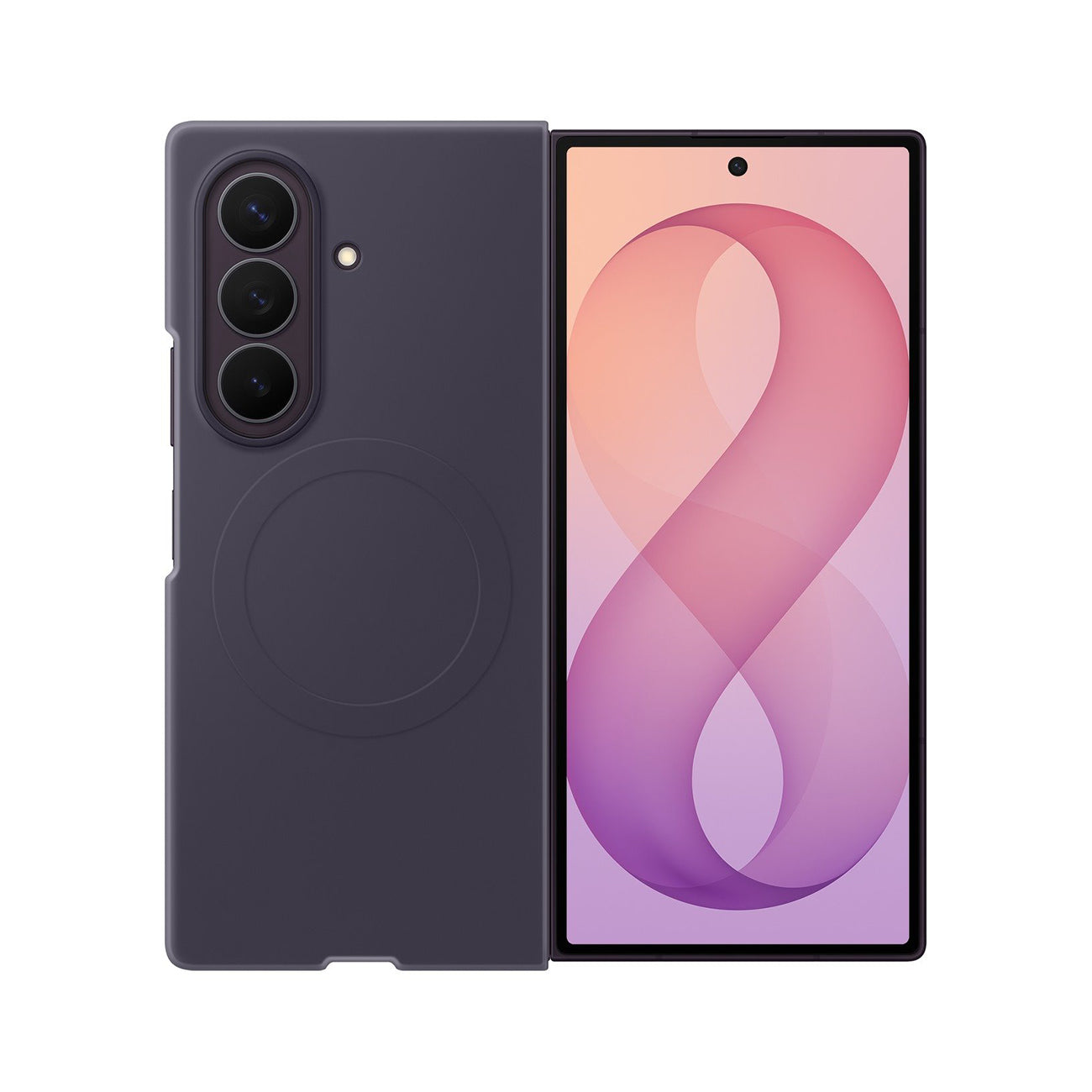 Samsung Silicone Magnet dėklas Samsung Galaxy Z Fold 8, suderintas su MagSafe + 2 anti-atspindinio stiklo plėvelės -...