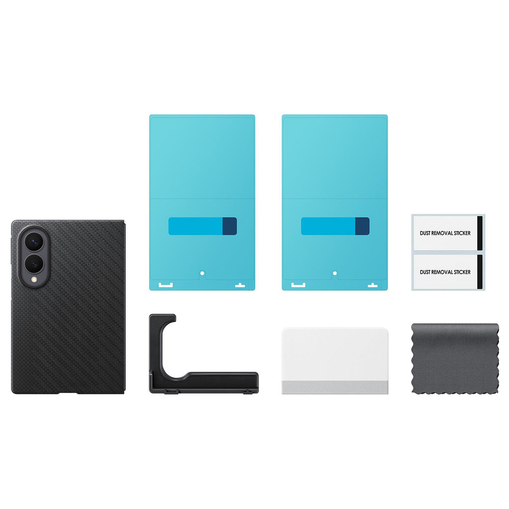 Samsung karbono magnetinis dėklas Galaxy Z Fold 8 su MagSafe suderinamumu + 2 atspindžio sumažinantys filmai - juodas --...