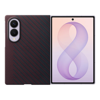 Samsung Carbon Magnet Case dėklas Samsung Galaxy Z Fold 8, suderinamas su MagSafe + 2 anti-atspindžio plėvelės - raudonas...