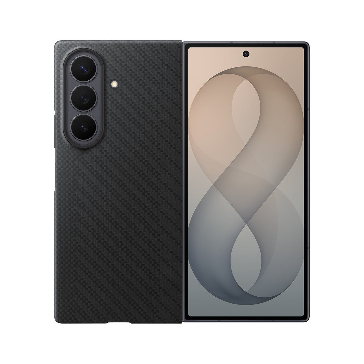 Samsung Carbon Magnet Case Samsung Galaxy Z Fold 8 Ultra, suderinama su MagSafe + 2 atsispindžiavimo plėvelės - juoda --...