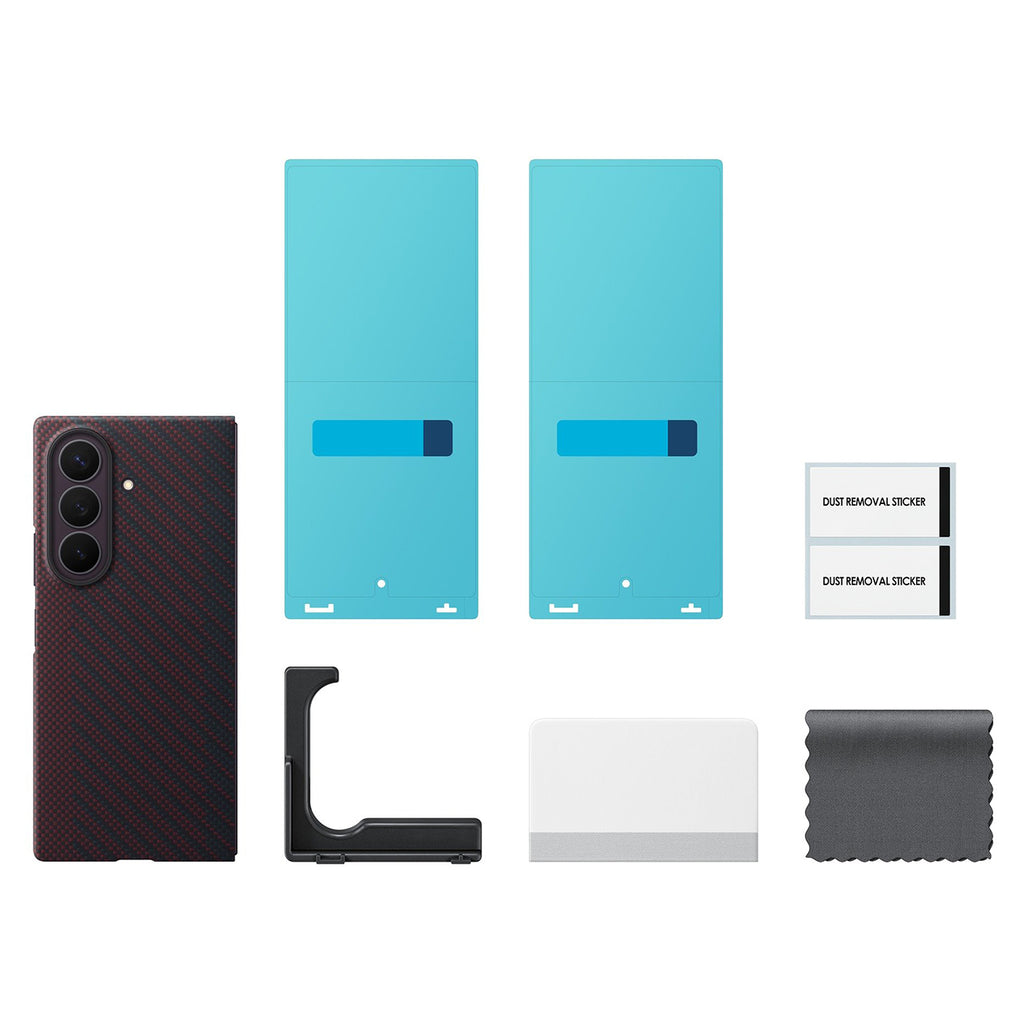 Samsung Carbon Magnet dėklas Samsung Galaxy Z Fold 8 Ultra, suderintas su MagSafe + 2 anti-atspindinio stiklo plėvelės -...
