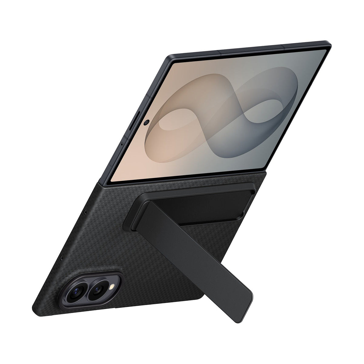 Samsung Carbon Standing Case EF-XF971SBE Samsung Galaxy Z Fold 8 su stovu + 2 antireflekcsinės plėvelės - juoda --...