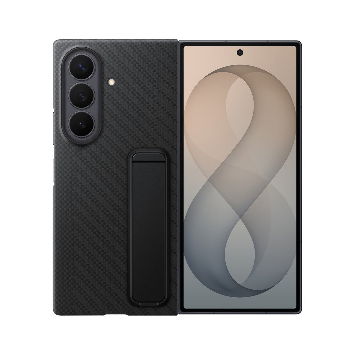 Samsung Carbon Standing Case EF-XF971SBE Samsung Galaxy Z Fold 8 Ultra su stovu + 2 antireflekcsinės plėvelės - juoda --...