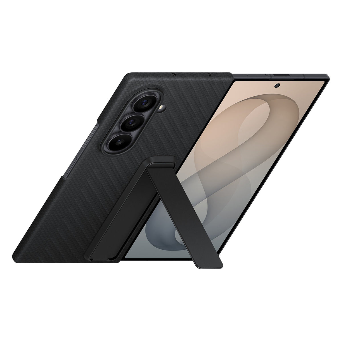 Samsung Carbon Standing Case EF-XF971SBE Samsung Galaxy Z Fold 8 Ultra su stovu + 2 antireflekcsinės plėvelės - juoda --...