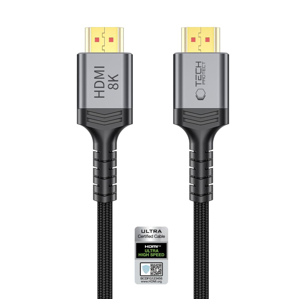 Tech-Protect UltraBoost HDMI 2.1 4K 120HZ / 8K 60HZ kabelis 100 cm - juodas -- Cell phone cables