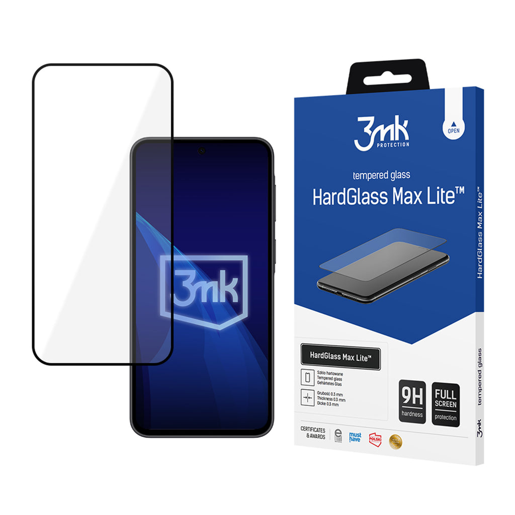 3mk HardGlass Max Lite juodas grūdintas stiklas Samsung Galaxy A37 -- Samsung Galaxy A37 5G