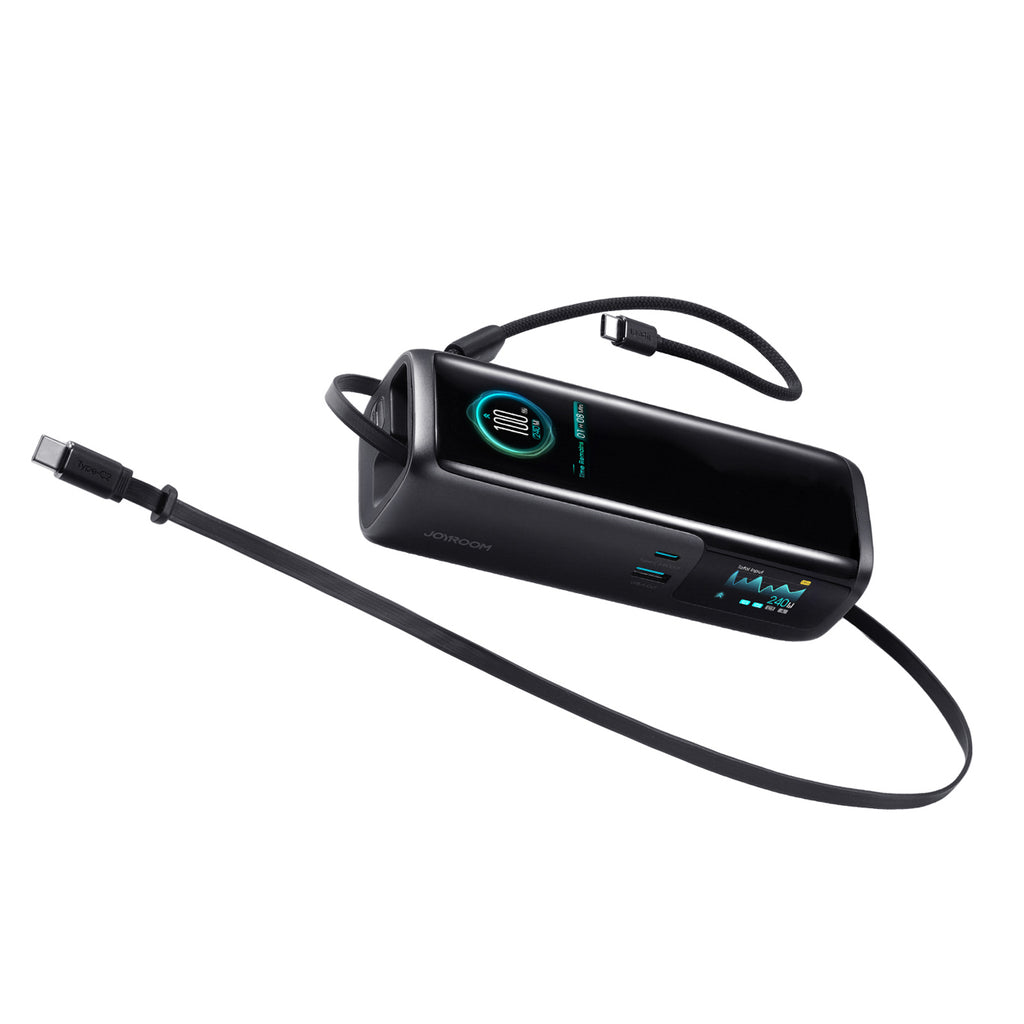 Įkroviklis (Power Bank) Joyroom PODIX PR70 25000mAh iki 240W su dviem įmontuotais USB-C kabeliais ir dviem TFT ekranais –...