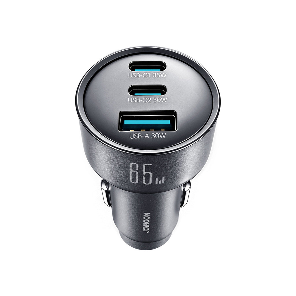 Joyroom JR-CCN19 65W 3-in-1 automobilinis įkroviklis Tamsiai pilka -- Car chargers