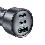 Joyroom JR-CCN19 65W 3-in-1 automobilinis įkroviklis Tamsiai pilka -- Car chargers