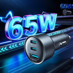 Joyroom JR-CCN19 65W 3-in-1 automobilinis įkroviklis Tamsiai pilka -- Car chargers