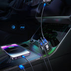 Joyroom JR-CCN19 65W 3-in-1 automobilinis įkroviklis Tamsiai pilka -- Car chargers