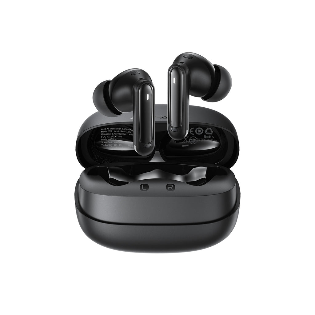 Acefast W8 TWS Belaidės Ausinės su ANC, ENC ir AI Vertimu - Juodos -- Headphones