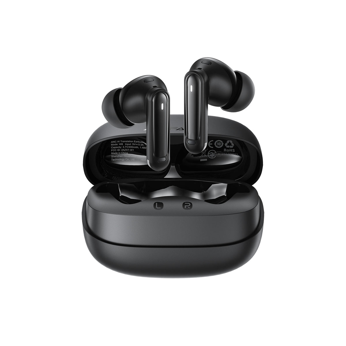 Acefast W8 TWS Belaidės Ausinės su ANC, ENC ir AI Vertimu - Juodos -- Headphones