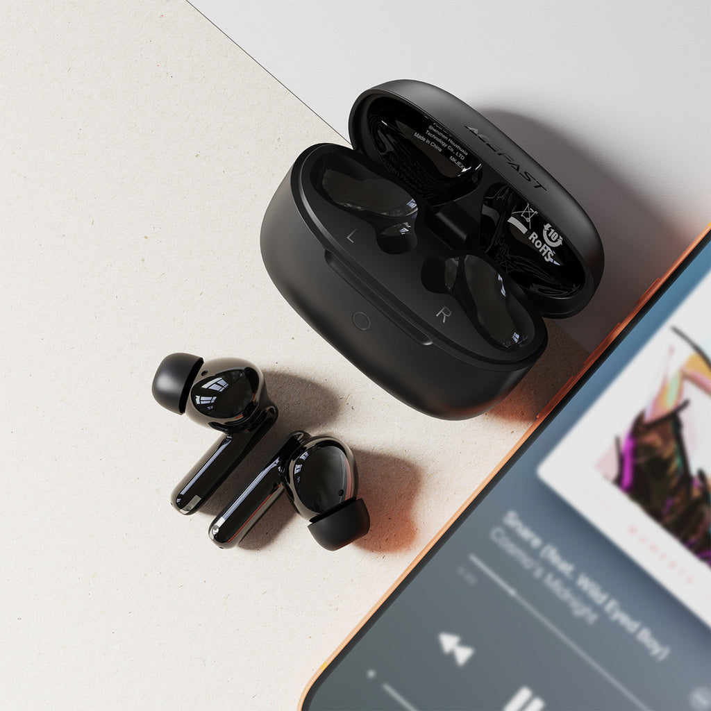 Acefast W7 TWS Belaidės Ausinės su ENC - Juodos -- Headphones