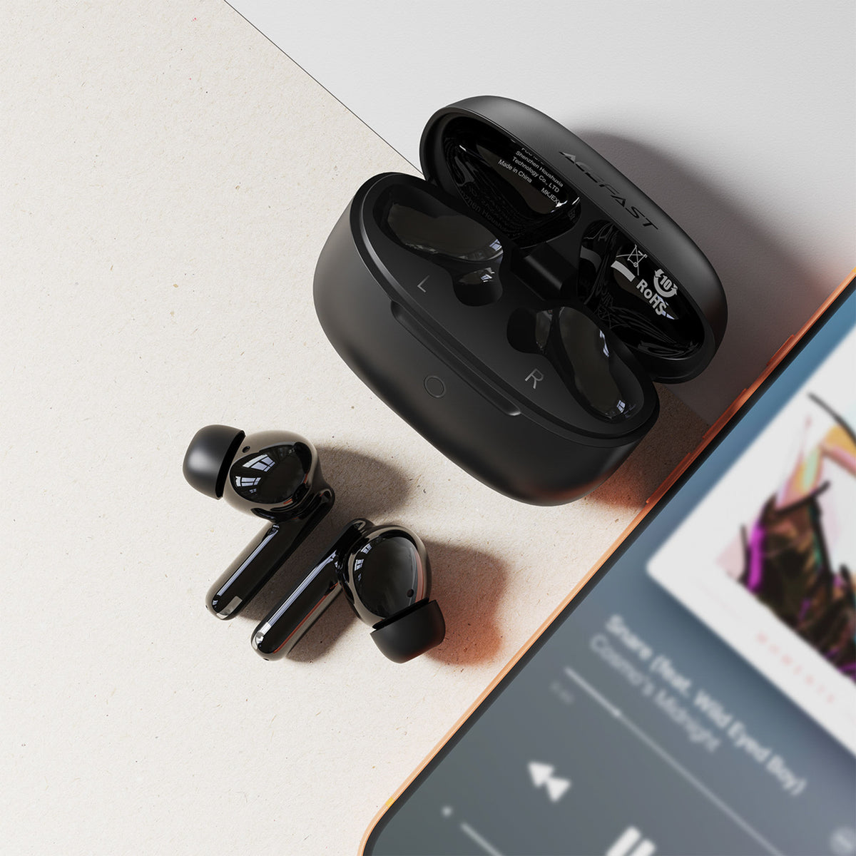 Acefast W7 TWS Belaidės Ausinės su ENC - Juodos -- Headphones