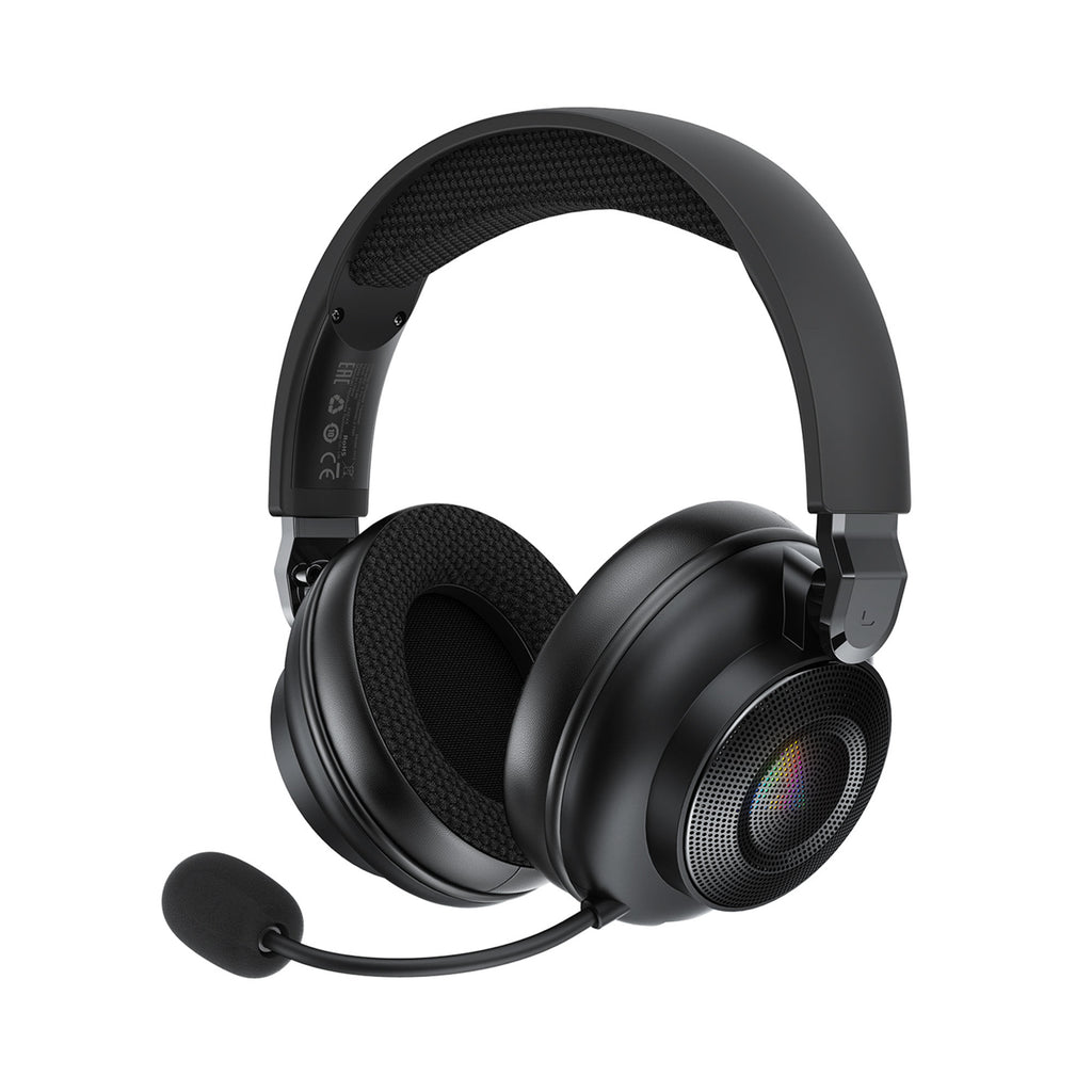 Acefast H15 Belaidės Bluetooth / 2.4 GHz / AUX Žaidimo Ausinės su Mikrofonu ir RGB Fono Šviesom - Juodos -- Headphones