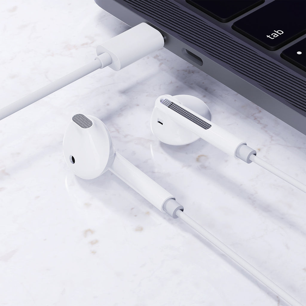Acefast L13 In-Ear laidinės ausinės su USB-C mikrofonu - baltos -- Headphones