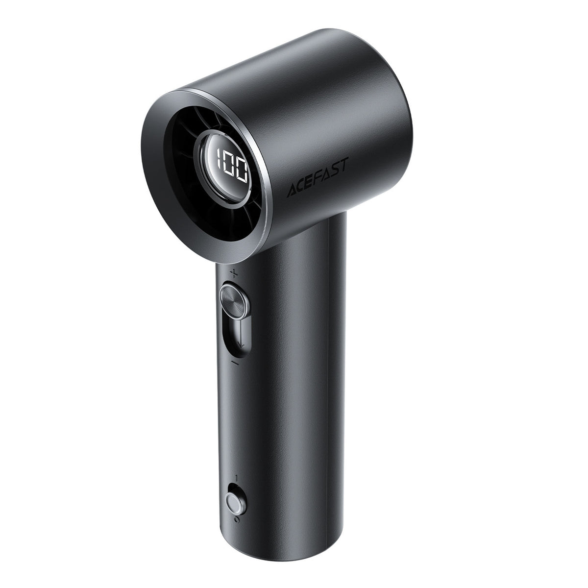Acefast YF1 Mini rankinis ventiliatorius su LED ekranu ir laisvai reguliuojama oro srauto - juodas -- Handheld Fans