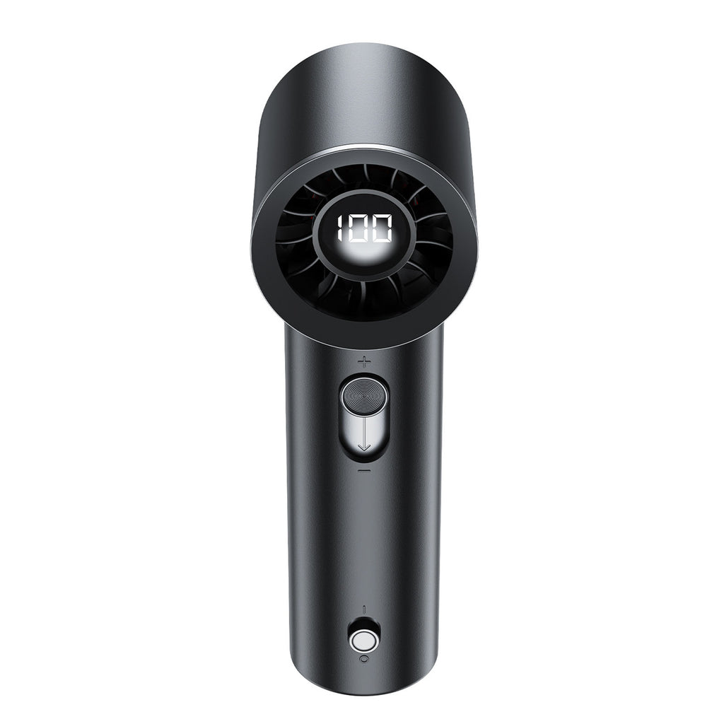 Acefast YF1 Mini rankinis ventiliatorius su LED ekranu ir laisvai reguliuojama oro srauto - juodas -- Handheld Fans