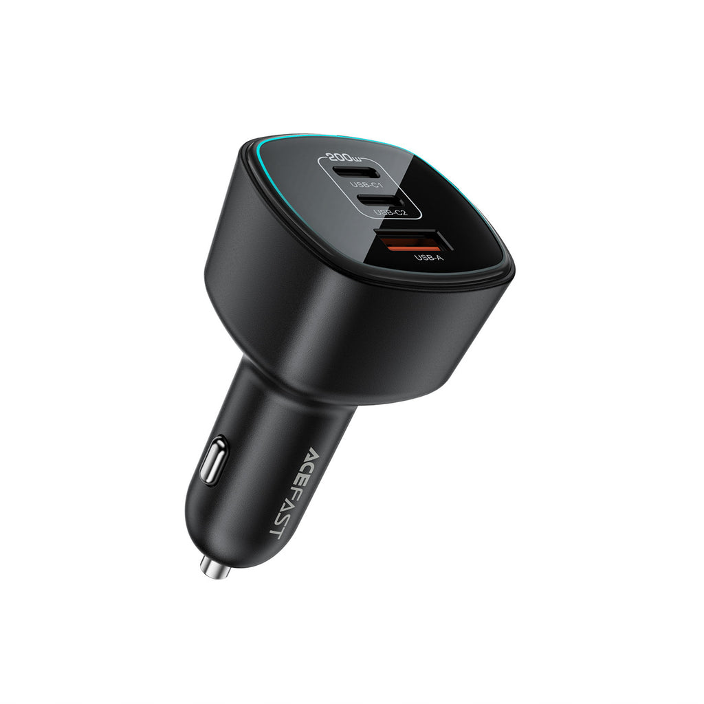 Acefast B18 200W automobilinis įkroviklis 2x USB-C + USB-A - juodas -- Car chargers