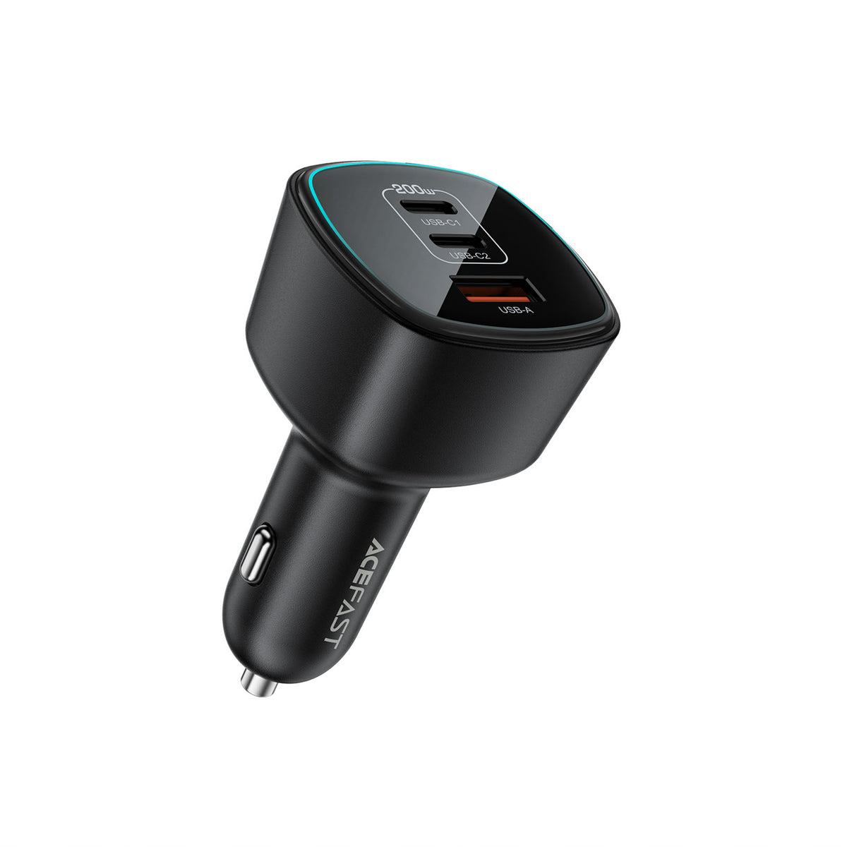 Acefast B18 200W automobilinis įkroviklis 2x USB-C + USB-A - juodas -- Car chargers