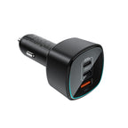 Acefast B18 200W automobilinis įkroviklis 2x USB-C + USB-A - juodas -- Car chargers