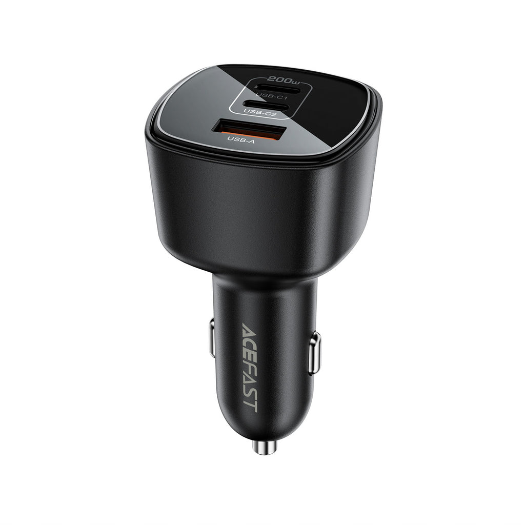 Acefast B18 200W automobilinis įkroviklis 2x USB-C + USB-A - juodas -- Car chargers