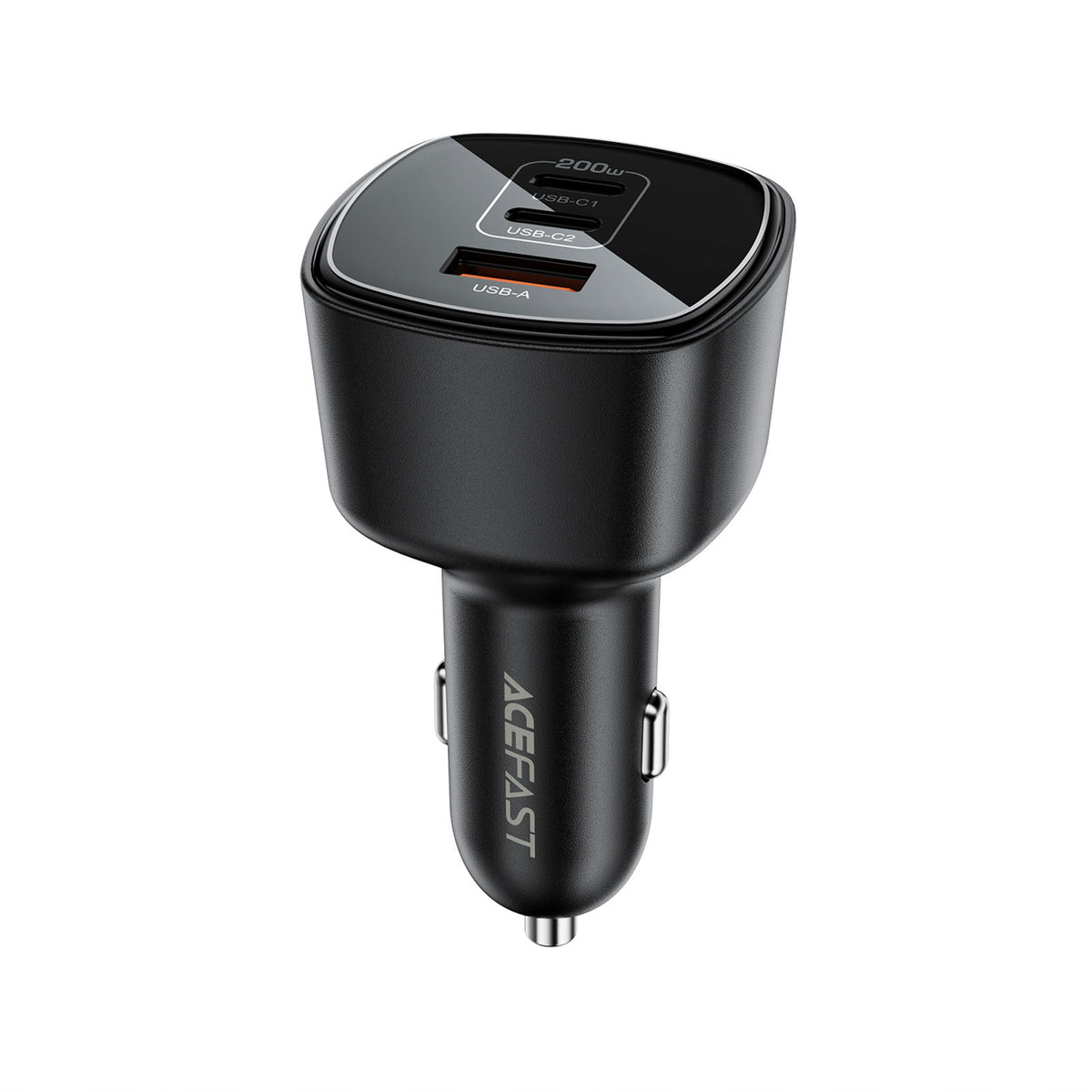 Acefast B18 200W automobilinis įkroviklis 2x USB-C + USB-A - juodas -- Car chargers