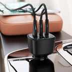 Acefast B18 200W automobilinis įkroviklis 2x USB-C + USB-A - juodas -- Car chargers