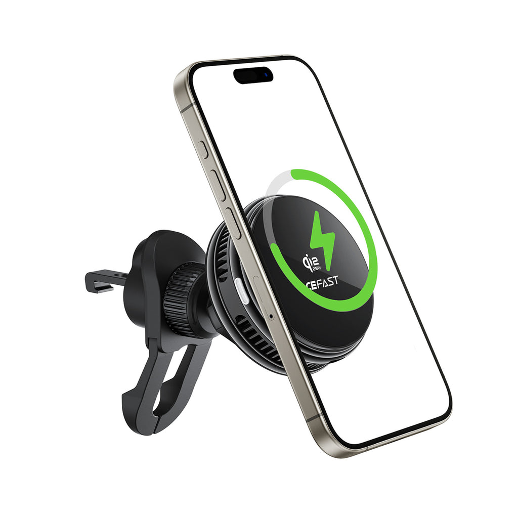 Acefast D66 magnetinis automobilio savitarpos laikiklis su Qi2 25W belaidžiu įkrovimu ir aušinimu - juodas -- Cell phone...