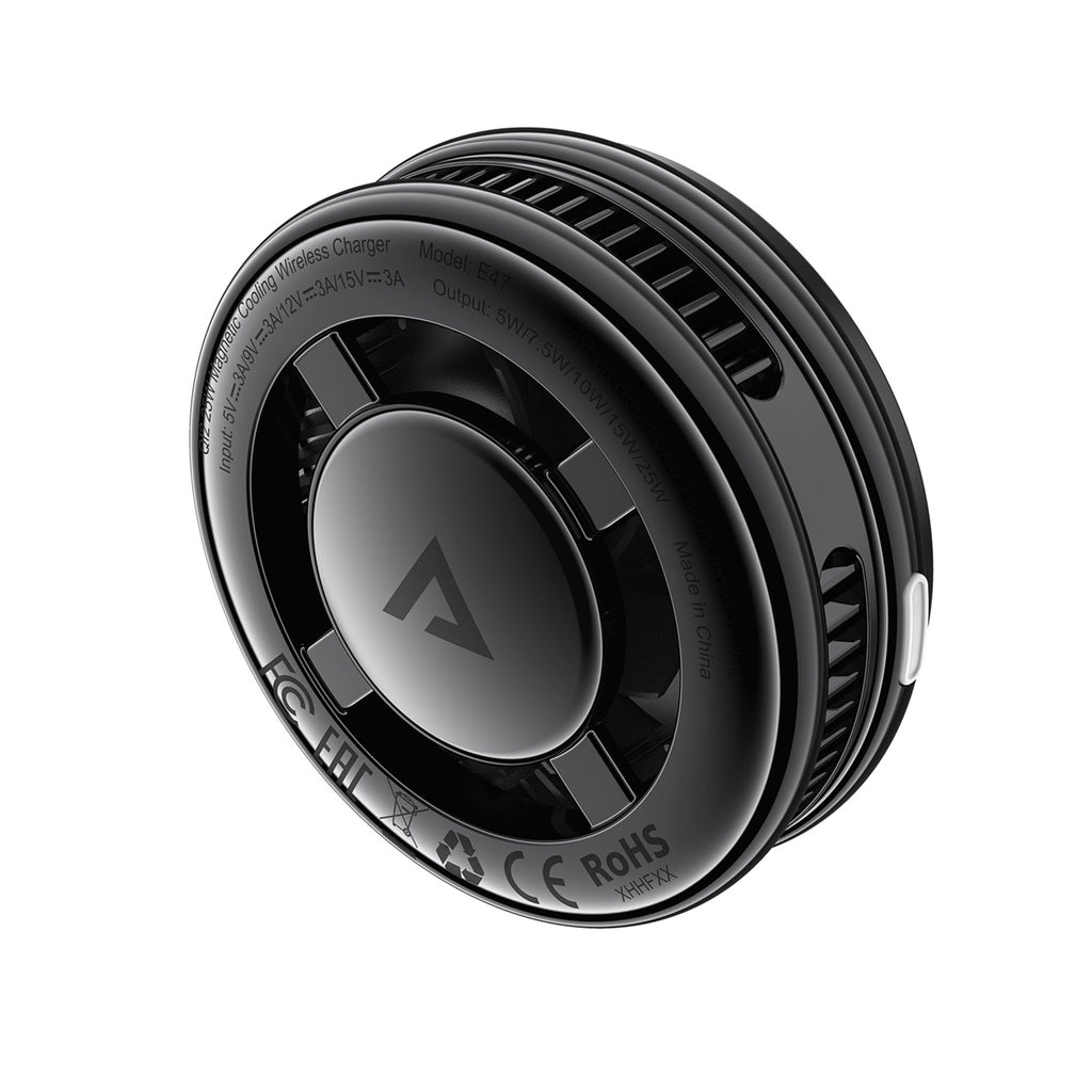 Acefast E47 Qi2 25W magnetinis belaidis įkroviklis su aušinimu - juodas -- Wireless chargers