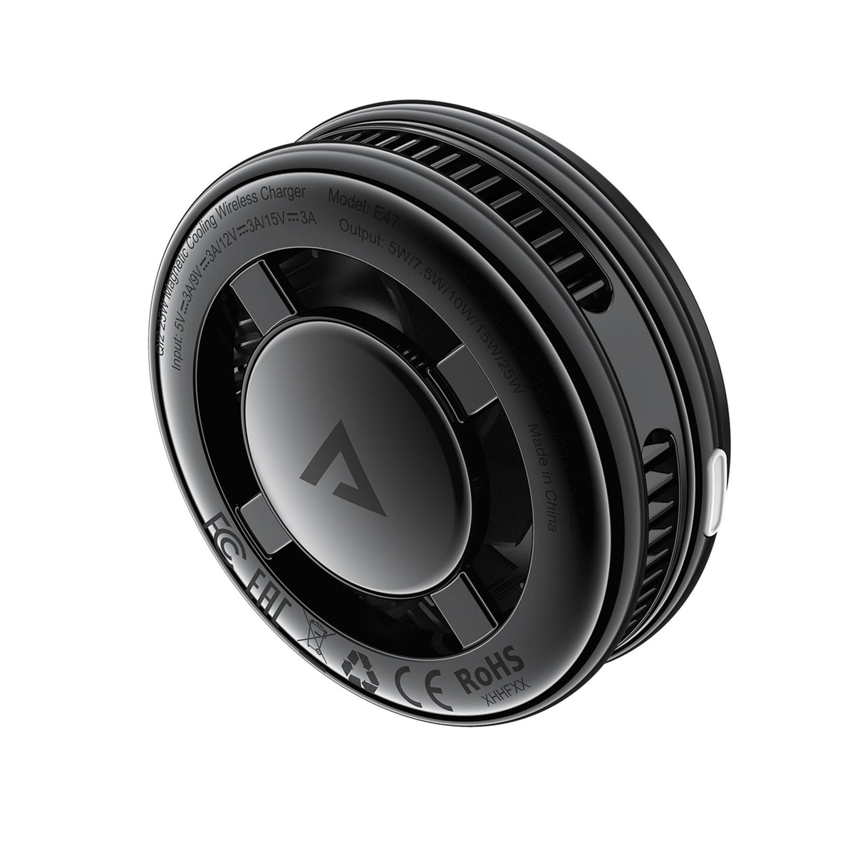 Acefast E47 Qi2 25W magnetinis belaidis įkroviklis su aušinimu - juodas -- Wireless chargers