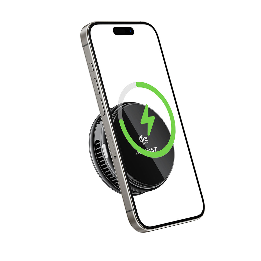 Acefast E47 Qi2 25W magnetinis belaidis įkroviklis su aušinimu - juodas -- Wireless chargers