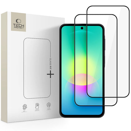 Grūdintas stiklas Tech-Protect Glass Fit+ 2-Pack Samsung Galaxy A27 5G - juodas -- Samsung Galaxy A27 5G