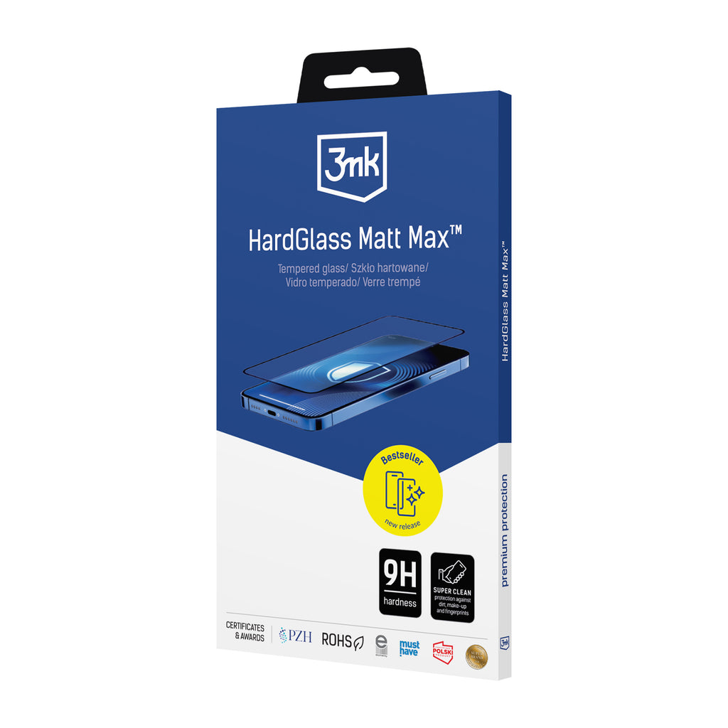 Matinis grūdinti stiklas 3mk HardGlass Matt Max iPhone 18 Pro -- iPhone 18 Pro