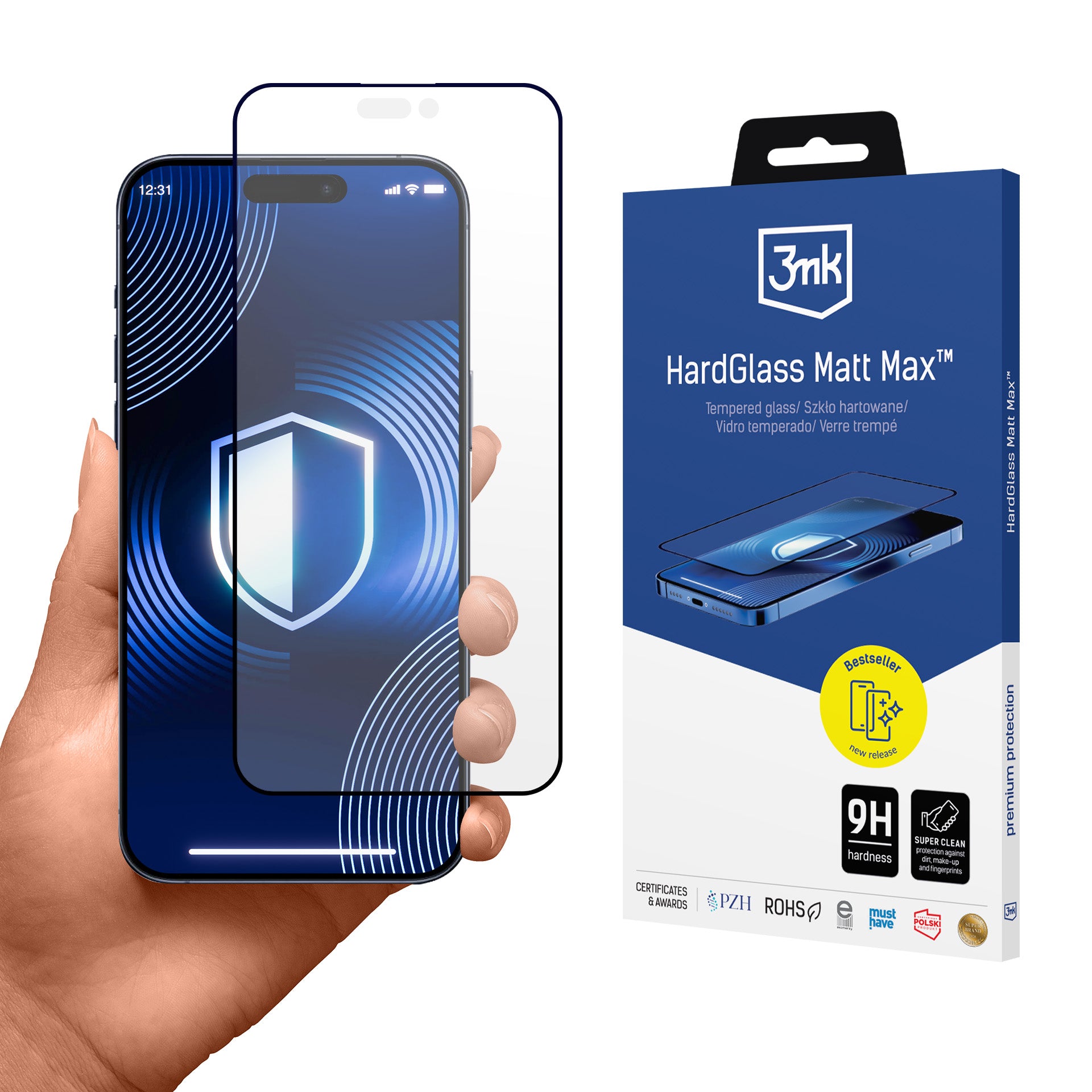 3mk HardGlass Matt Max grūdinti stiklas iPhone 18 Pro Max -- iPhone 18 Pro Max