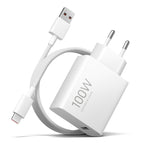 Sieninis įkroviklis Xiaomi MY-19-ER, 100W, 6.1A, 1 x USB-A, su USB-C kabeliu, baltas BHR095VEU -- Cell phone chargers