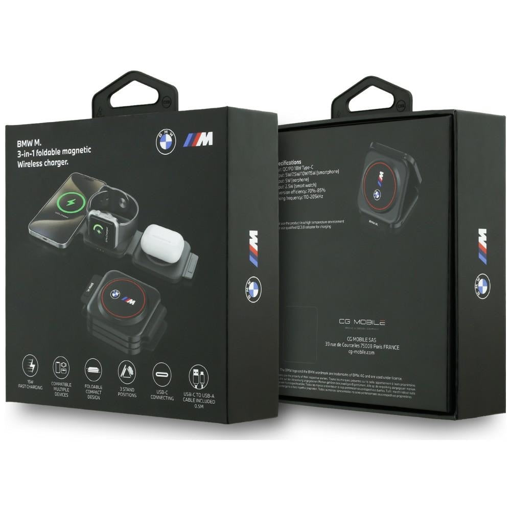 3in1 BMW M Qi2 15W Print Logo belaidis įkroviklis - raudonas -- Cell phone chargers