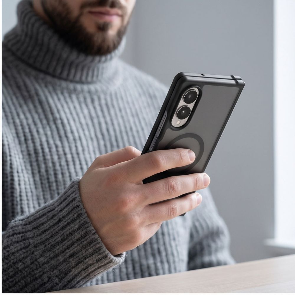 Tech-Protect Magmat MagSafe dėklas Samsung Galaxy Z Fold 7 / 8 Ultra - juodos matinės -- Samsung Galaxy Z Fold 7 /...