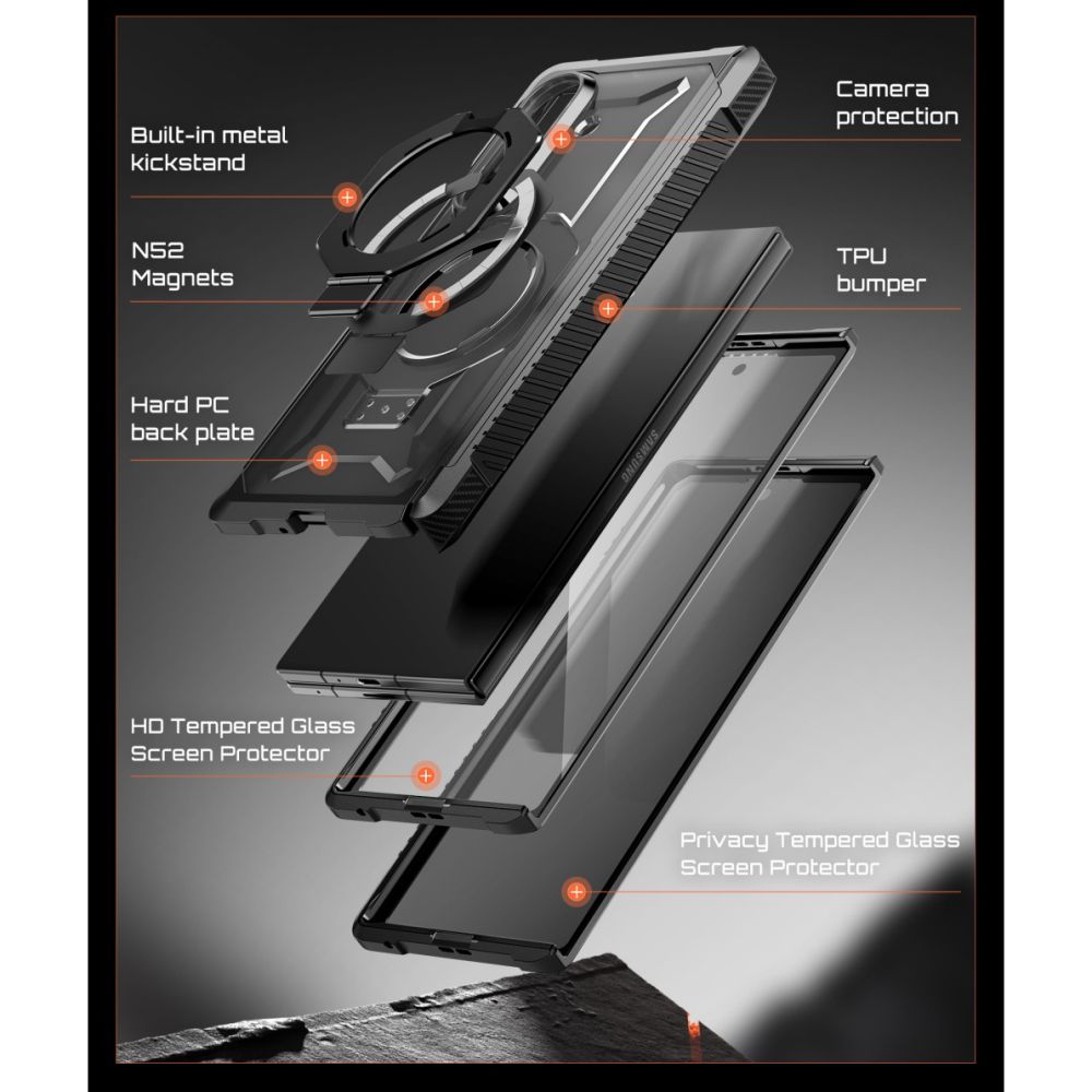 Supcase UB Grip Mag MagSafe 2-Set dėklas Samsung Galaxy Z Fold 8 - juodas -- Samsung Galaxy Z Fold 8