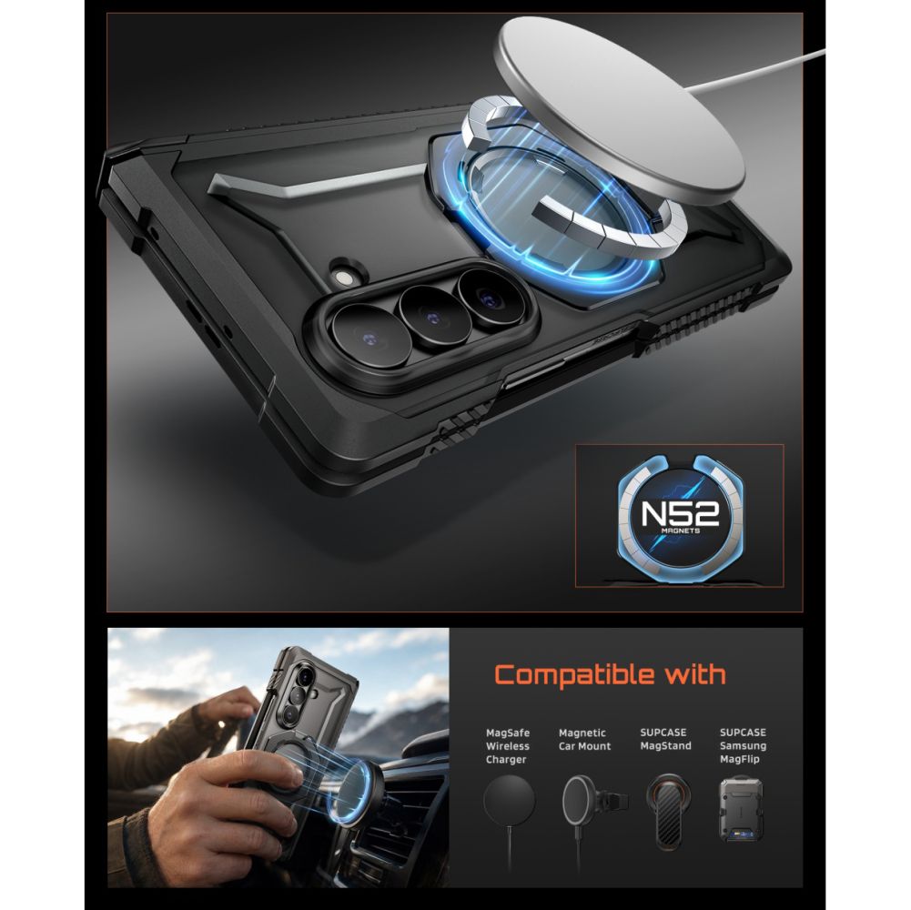 Supcase UB Grip Mag MagSafe 2-Set dėklas Samsung Galaxy Z Fold 8 - juodas -- Samsung Galaxy Z Fold 8