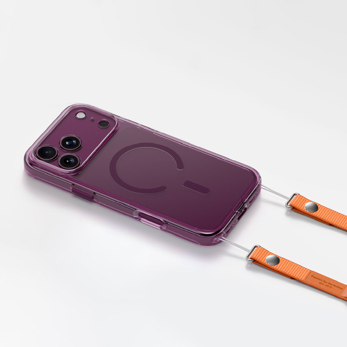 AmazingThing Minimal Mag Lens dėklas skirtas iPhone 18 Pro su kameros dangalu ir dirželio tvirtinimu, suderintas su...