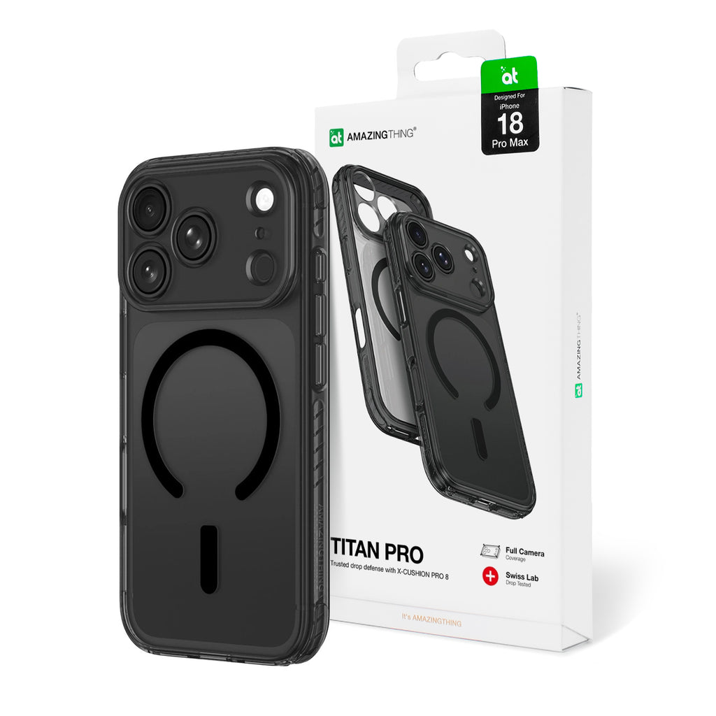 AmazingThing Titan Pro Lens dėklas iPhone 18 Pro Max su kameros dangteliu ir dirželio tvirtinimu, suderinamas su MagSafe...